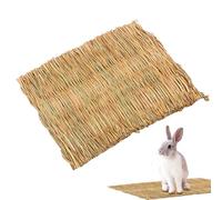 Bunny Mats Cage, Woven Natural Grass Bedding Nest, Soft Chew Toy Mat, 11.02 x 15.75 x 0.39 in, Sleeping Pad for Cats Bunnies Dogs, Comfortable Resting Play Area for Small Animals