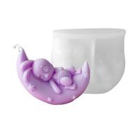Bunny Mold Silicona, Moon Rabbit Resin Casting, Desk Decoration Crafting Tools, Candle Making Plaster Ornament, DI Y Art Supplies for Clay, Epoxy, Sculpture