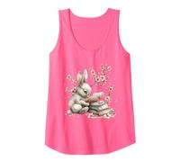 Bunny Mom Love Reading For Rabbit Owners Pink Cherry Blossom Camiseta sin Mangas