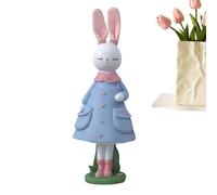 Bunny Ornament - Bunny Resin Ornaments with Skirt Easter Home Decor, Cute Rabbit Figures Table Sculpture | For Kitchen Living Room Bedroom Office Mantel Desk Entryway Shelf Holiday Birthday