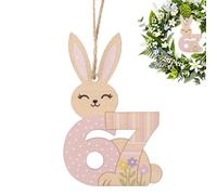 Bunny Ornament - Rabbit Pendant, 67 Piece Timber Labels for Spring Decor, Carved Cutouts with Hanging Twine, Seasonal Accents, Forest Figurines for Party, Wall and Holiday Home Kitchen Display