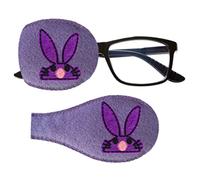Bunny - Parche de tela reutilizable para niños y adultos, para ambliopía ortopédica, tratamiento de oclusión de ojo perezoso, para gafas, hecho a mano, bordado
