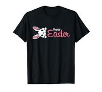 Bunny Peeking Happy Easter Egg Hunt Spring Christian Holiday Camiseta