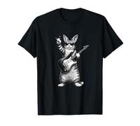 Bunny Playing Guitar Rock Star Bunny Lover Easter Camiseta