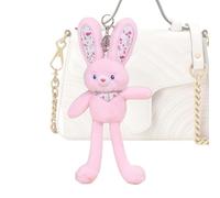 Bunny Plush - 5 pulgadas Soft Grey Stuffed Toy, lindo colgante con llavero Loop, Bean-Filled Weighted Body, Adorable Floppy Ears, Backpack Colgante Decoration, Handbag Purse Charm, Tote Bag Bag