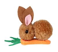 Bunny Plush Hair Clip - Animal Hairpin, Cute Bunnys Carrot Elastic Hairs Decoration Fuzzy Design | Suitable for Women Girls Casual Outfit Celebration Themed Costume Wear, 8x6.5cm