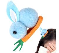 Bunny Plush Hair Clip, Plush Bunny Carrot Hairpin, Cute Stuffed Bunny Hair Clip, Elastic Plush Animal Bunny Hair Accessories, Bunny Hair Accessories for Women, Bunny Hair Clip for Girl for Women Girls