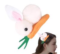 Bunny Plush Hair Clip, Plush Bunny Hairpin, Carrot Hairpin, Bunny Hair Accessories, Animal Hair Clip, Plush Animal Hair Clip, Bunny Hairpin for Women, Plush Bunny Hair Clip for Girls, Cute Plush Hair