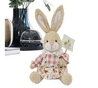 Bunny Plush- Muñeco De Conejito A Cuadros De Estilo Pastoral, Linda Y Suave Decoración Pastoral Del Hogar De Primavera, Estatuilla De Felpa De Conejito De Pascua | Para Novia, Niños, Hombres, Mujeres,