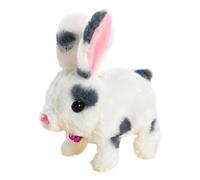 Bunny Rabbit acolchado, juguetes conejitos realistas,Pluscia punteada electrónica de 6 pulgadas interactiva con campana - Juguetes educativos con sonidos y movimientos, Bunny relleno de Pascua pe