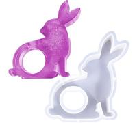 Bunny Resin Mold, Silicona Handmade Craft Rabbit Tray, Soap Candle Plaster Building Case, Epoxy Resin Casting Molds for Easter, Home Desktop Decoration, Estilo: a Coney, B Turn Back Bunny