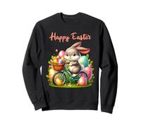 Bunny Riding Bike Happy Easter Egg Hunt Christian Holiday Sudadera