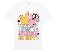 Bunny Saying Don't Worry Be Hoppy Rabbit Pun Comfort Colors Adult Heavyweight T-Shirt