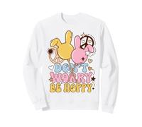 Bunny Saying Don't Worry Be Hoppy Rabbit Pun Sudadera