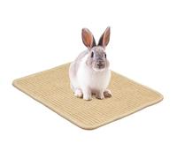 Bunny Scratch Pad, Natural Sisal Chew Mat, Cooling Rug Bedding, Cage Accessories Protector for Chinchilla, Hamster, Sleeping Texture for Small Pets 44.64 Inch