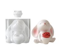 Bunny Shape, silicona Resin Mold, 3D Rabbit Design, Easy Release Crafting, Festive Party Decoration, Artistic Home Hobby Gear, Birthday Gift Project for Men Women Kids Indoor Clear