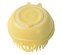 Bunny Shaped Dog Bath Brush, Soft Silicone Shower Brush for Pets, Portable Massaging Comb and Reusable Grooming Tool for Home Pet Care, 3.31x2.36 Inches, Pink, Yellow, Blue