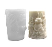 Bunny Silicone Mold, 3D Cylinder Mold, Epoxy Resin Casting, Flexible Nonstick Silicona, Reusable Craft Design, for Holiday Wedding Party Table Room Home Cena Decoración DIY Craft Making