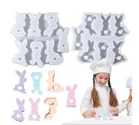 Bunny Silicone Mold, Easter Chocolate Shaping Tray, Non-Stick Bakeware, Fondant and Cookie Decorating Tool, Creative Baking Accessory for Holiday Kitchen Projects, 6.73x6.26x0.67 inches
