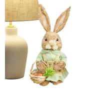 Bunny Statue - Bunny Figurines | Holiday Straw Animal Sculpture | Easter BunnIES Decoration | Entryway Desk Indoor Bedroom Living Room For Table Centerpiece Indoor Bedroom Desk Bookshelves Entryway