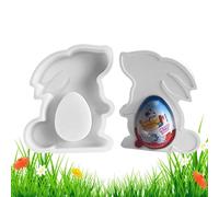 Bunny Statue Mold,Easter Bunny Egg Pattern Cupcake Cookie Baking Decorating Moulds | 3D Rabbit Animal Candle Holder Ceement Gypsum Epoxy Resin Silicone Mold for Easter Holiday Spring