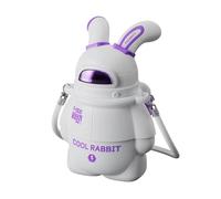 Bunny Straw Cup,Space Theme Thermal Cup For Cold Drinks | Space Theme 316 Stainless Steel Cold Drinks High Capacity For Children, Trinkflasche In Hasenform, Edelstahl-Wasserflas