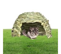 Bunny Straw House - Cama plegable cómodo escondido en el | Suministros portátiles para mascotas con juego para animales pequeños, cama refugio versátil para chinchillas e