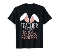 Bunny Teacher of The Birthday Princess Matching Family Camiseta