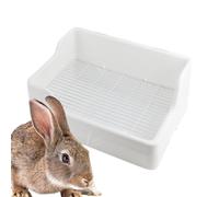 Bunny Toilet, Small Animal Patty, Hamster Litter Box, White, Anti Overturning Pee Tray, Cage Corner Fit, for Ferret Chinchilla Guinea Pig, Long Lasting