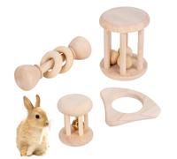 Bunny Toys - Rabbit Chew Toys | Breakers de aburrimiento | Suministros naturales para pequeños animales chinchilla y hámsters | Manzana de madera timoteo Sticks Traitemen