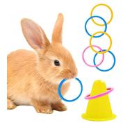 Bunny Toys - Stacking Puzzle Set, Interactive Ring Accessory with Strong Style, Small Animal Supply with Quick Play, Equipment, Cage Kit for Bird Squirrel Chinchilla Ferret Hamster Indoor Outdoor Pet