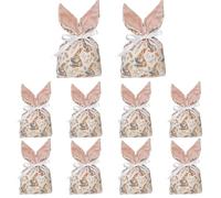 Bunny Treat Bag Kit - Easter Gift Pouches, Drawstring Candy bags| Cute Rabbit Ear Favour bagsSet, 10 Piece Flannel Party bagswith Reusable Soft Material for Celebration Wedding Birthday Gathering
