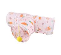 Bunny Tunnel, Small Pet Ejercise Tubos, Plegable Interactive Play Tunnel with Hanging Ball Toy, Herrets, Hamsters, Chinchillas, Guinea Pigs, and Hedgehogs, 18,11x6,3 pulgadas
