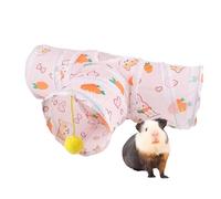 Bunny Tunnel, Small Pet Exercise Tubes, Foldable Interactive Toy with Play Ball, Hiding and Resting Space for Rabbits, Ferrets, Hamsters, Chinchillas, Hedgehogs, 18.11x6.3 Inches