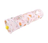 Bunny Tunnel, Small Pet Exercise Tubes, Foldable Play Tunnel, Interactive Toy with Hanging Ball, for Rabbits, Ferrets, Hamsters, Chinchillas, Hedgehogs, Hiding and Resting, 21.65x6.3 inches