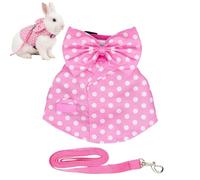 Bunny Vest | Adjustable Breathable Costume | Escape Proof Cat Harness with Lead Rope and Bow Design | Ideal For Small Pet Bunny Squirrel Outdoor Walking Hiking Training