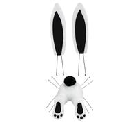 Bunny Wreath Attachment - 2 Pcs Easter Bunny Ears And Butt Set For DIY Wreaths, Plush Poseable Easter Decor With Wire Inserts, Spring Holiday Door Decoration For Home & Party | Wreath Not Included