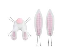 Bunny Wreath Attachment - 2 Pcs Easter Bunny Ears And Butt Set For DIY Wreaths, Plush Poseable Easter Decor With Wire Inserts, Spring Holiday Door Decoration For Home & Party | Wreath Not Included