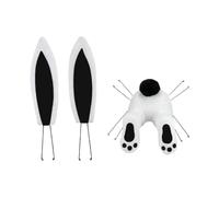 Bunny Wreath Attachment - Easter Door Decor for Spring Celebration | Plush Fabric with Bendable Ears, Removable Holiday Accent, Floral Ring Embellishment for Front Entry Display 11.81x9.45 in