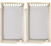 Bunnyjik Orgánico Sábana Bajera Moisés 28x74 Ovalada de Algodón 190GSM Extra Gruesa, Certificada Gots - Juego de 2 Sábanas Capazo - Suaves, Transpirables, Ajustables, Lujosas