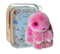 Bunnylulu Keychain - Bunny Lulu Keychain - Cute Bunny Keychain With Exquisite Box, Bunny Keychain Plush,Bunny Keychain Cute Soft Artificial fur Keychain Car Handbag Keyring (Rose Red)