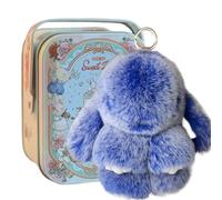 Bunnylulu Keychain - Bunny Lulu Keychain - Cute Bunny Keychain With Exquisite Box, Bunny Keychain Plush,Bunny Keychain Cute Soft Artificial fur Keychain Car Handbag Keyring (Dark Blue)