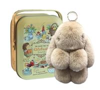 Bunnylulu Llavero de Conejo - Peluche Suave de Piel Artificial Con Caja Exquisita, Para Coche y Bolso (Albaricoque)