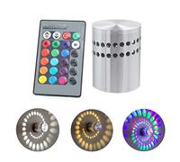 BUNRUN Lámpara de luz de Pared LED RGB de 3W con Orificio en Espiral, lámpara de iluminación Luminosa con Controlador para decoración de Restaurante y Barra KTV