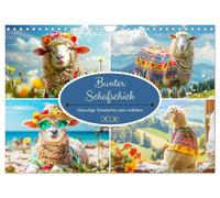 Bunter Schafschick. Flauschige Trendsetter zum verlieben (Wandkalender 2026 DIN A4 quer), CALVENDO Monatskalender: Die neuesten Designs in der zauberhaften Schafmode