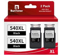 BunToner PG 540 XL Negro Compatible para Canon 540 PG-540 para Canon TS5150 TS5151 MG3650s MG3650 G4250 MG3600 MX475 MX530 (2 Negros-Pack)