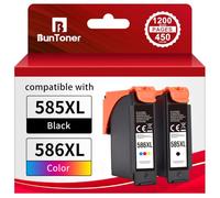 BunToner PG-585XL CL-586XL - Cartuchos de Tinta compatibles Canon 585 586 XL para impresoras Canon TS7650i TS7750i (2-Pack)