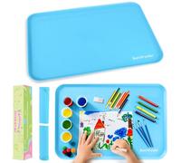 BuntWunder Tapete Silicona Antideslizante, 61 x 41 cm Alfombrilla de Manualidades, Mantel de Silicona para Pintar, Tapetes de Hornear, Alfombra Alimentación para Perros (Azul)