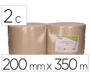 Bunzl Papel Secamanos Greensource Nature, Bobina Industrial 2 Capas, Celulosa Reciclada Kraft 200mm x 350m, Paquete de 2 Unidades