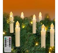 Buoazr - Velas LED flotantes, 10 velas mágicas para colgar con mando a distancia